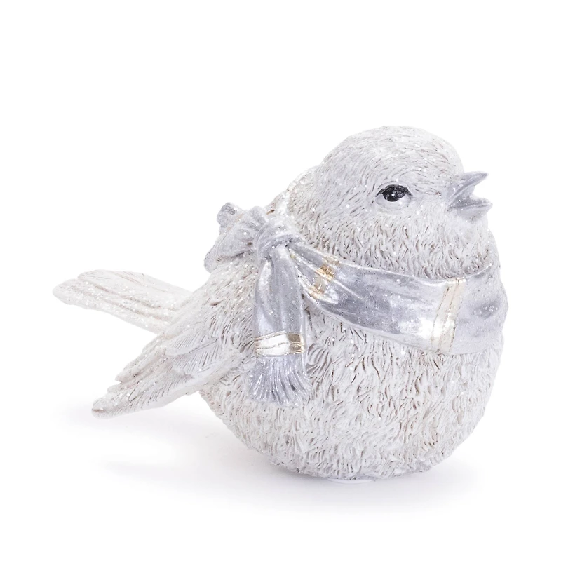 Glittered Winter Bird with Scarf Set