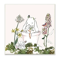 Stupell Industries Bunny in Flower Pot Wall Plaque
