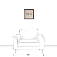Welcome To Our Cabin and Check Canvas Wall Art in Black Frame