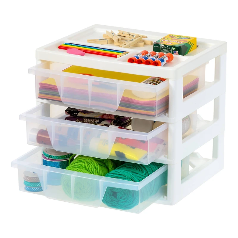 IRIS 13" Clear Tabletop Storage Drawers
