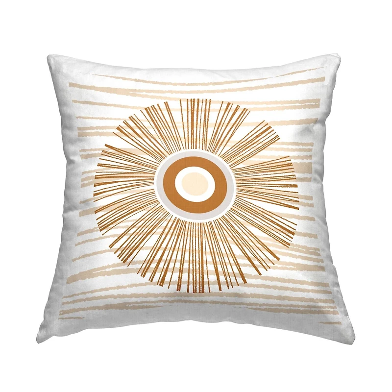 Stupell Industries Boho Abstract Sun Ray Stripes Throw Pillow, 18" x 18"