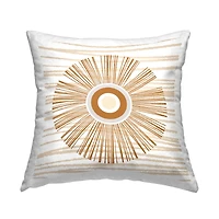Stupell Industries Boho Abstract Sun Ray Stripes Throw Pillow, 18" x 18"