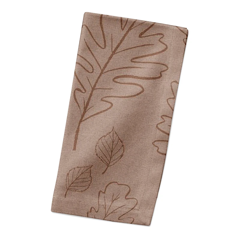 Dusty Rose Large Leaf Pattern Cotton Twill Napkin