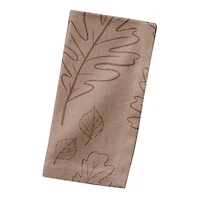 Dusty Rose Large Leaf Pattern Cotton Twill Napkin