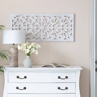 Habitat Augustus White Leaner Wood Wall Medallion