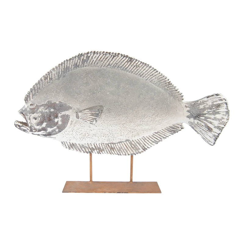 Hello Honey® Magnesia Halibut Fish on Metal Stand, 30" x 22.5"