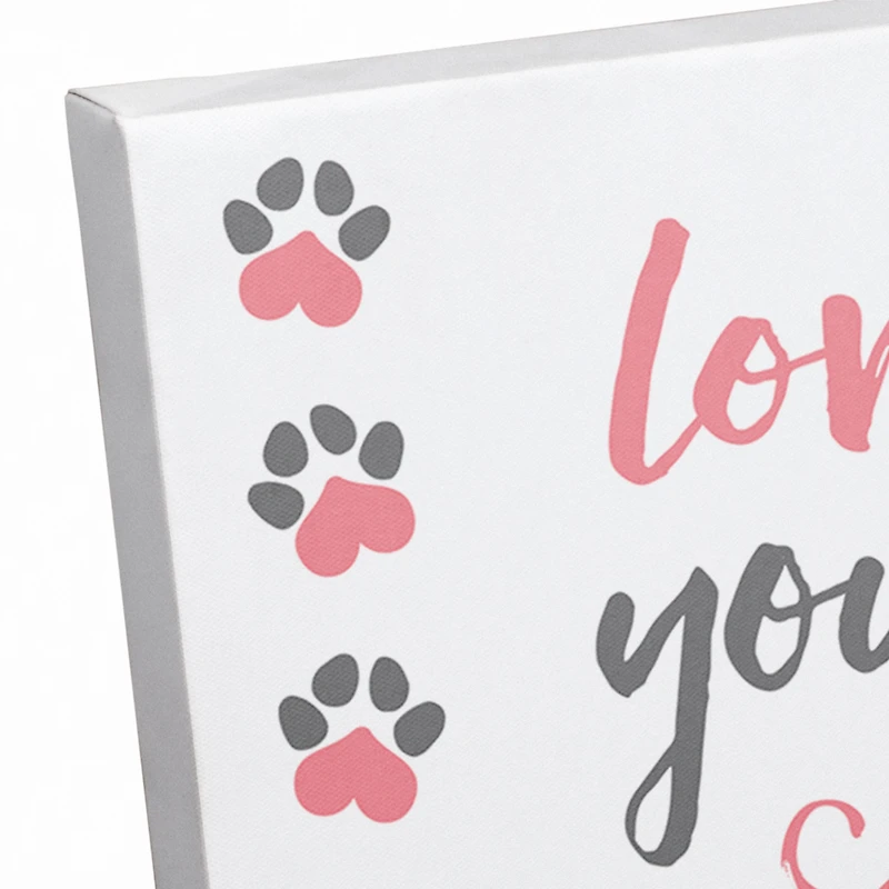 Love is You, Me and the Furry Kids Canvas Wall Art