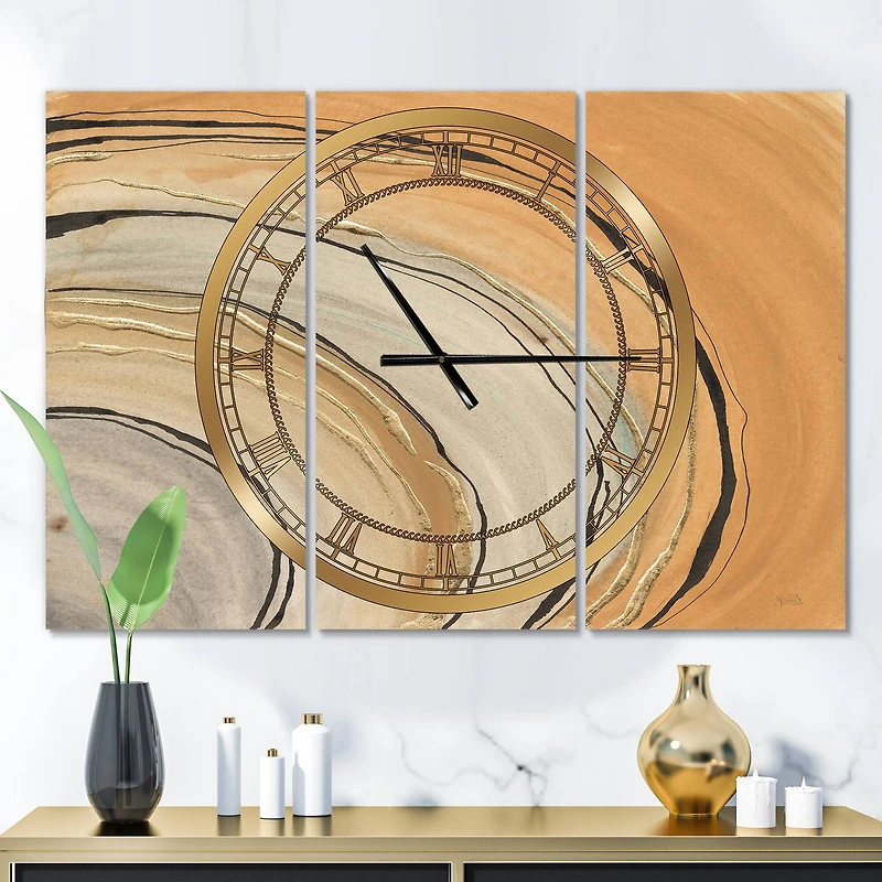 Designart 'Glam Canion Ii Modern Multipanel Wall Clock