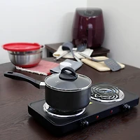 Oster Clairborne 2.5qt. Charcoal Gray Aluminum Sauce Pan with Lid