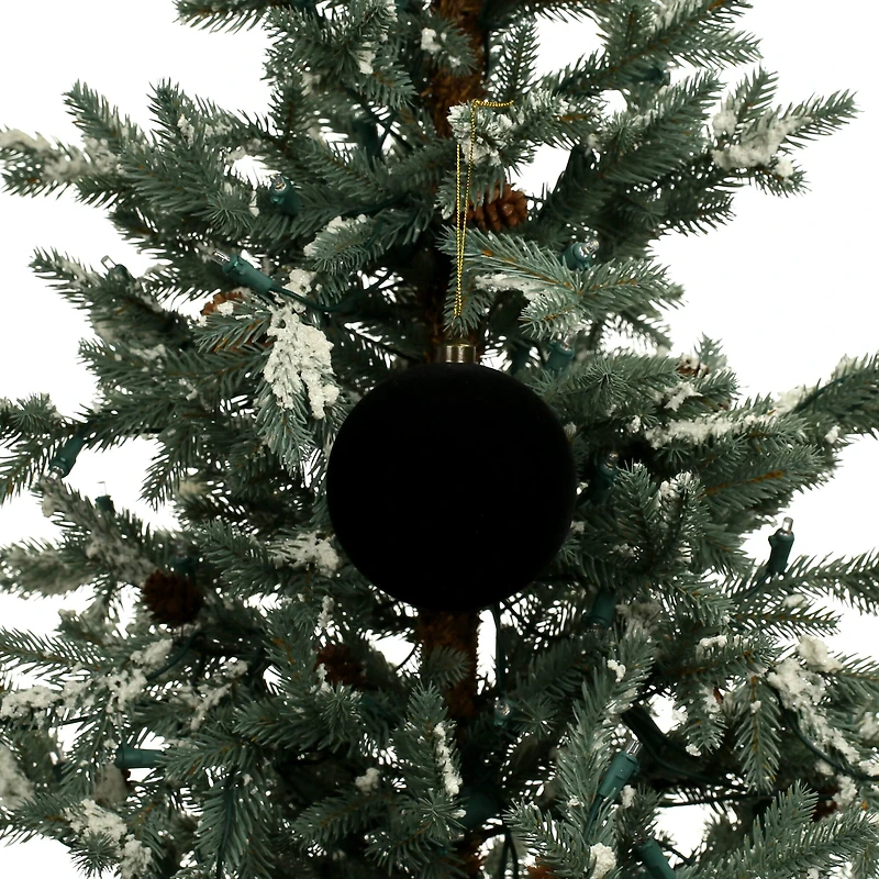 4 Pack 3.8" Flocked Shatterproof Ball Ornaments by Ashland