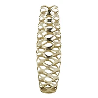 Gold Aluminum Geometric Tall Cutout Vase