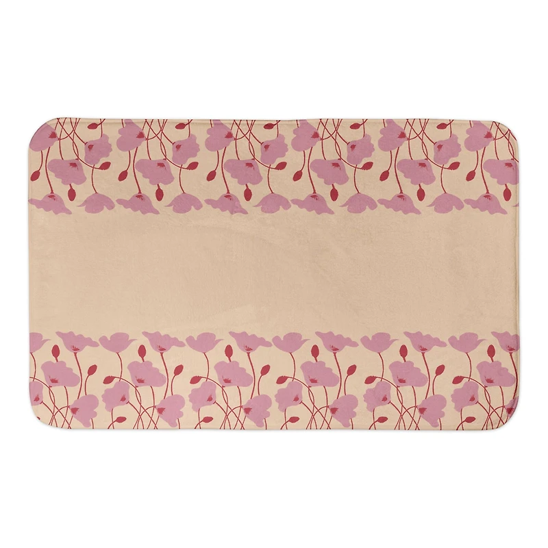 Pink Retro Florals 34" x 21" Bath Mat