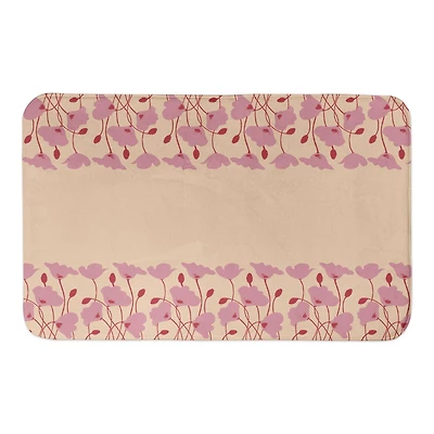 Pink Retro Florals 34" x 21" Bath Mat