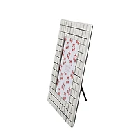 Flora Bunda® 5" x 7" White Checker Line Ceramic Frame