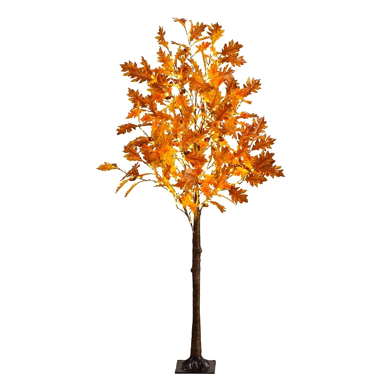 5ft. Pre-Lit Burnt Orange Autumn Maple Artificial Fall Tree with 240 Warm White LED Lights