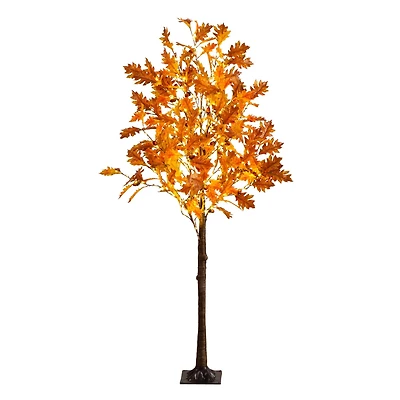 5ft. Pre-Lit Burnt Orange Autumn Maple Artificial Fall Tree with 240 Warm White LED Lights