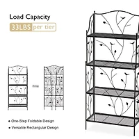 Glitzhome® 4ft. Metal 4-Tiered Rectangular Shelf Stand