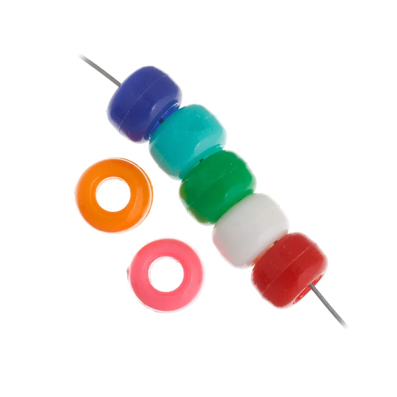 John Bead 9mm Assorted Opaque Plastic Pony Beads, 1,000ct.