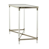 Silver Metal Contemporary Console Table, 44" x 19" x 33"