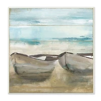 Stupell Industries Lake Boat Beach Landscape Wooden Wall Plaque