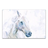 Light Blue Horse 36" x 24" Canvas Wall Art