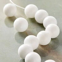 White Stone Round Beads, 12mm by Bead Landing™