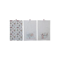Hello Honey® Holiday Scene & Sentiment Cotton Printed Tea Towel with Loop Set