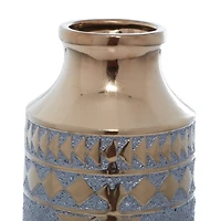 Gold Porcelain Contemporary Vase 18" x 8" x 8"