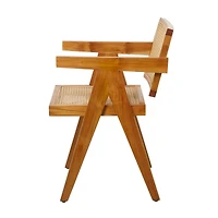 Brown Teak Wood Modern Accent Chair, 20" x 19" x 30"