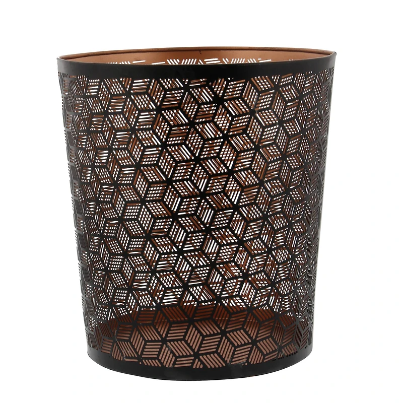 10" Black Metal Contemporary Small Waste Bin