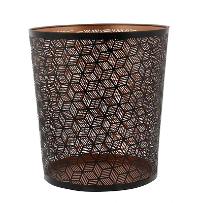 10" Black Metal Contemporary Small Waste Bin