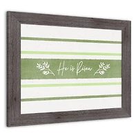 He Is Risen Green Stripes 1 16" x 20" Western Gray Framed Print