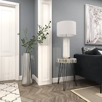 31" Silver Aluminum Tall Hammered Vase