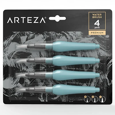 Arteza® 4 Piece Assorted Tips Water Brush Set