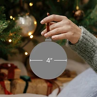 4ct. 4" Clear Glass Ball Ornaments