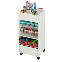 Honey Can Do White Craft Storage Cart With Wheels