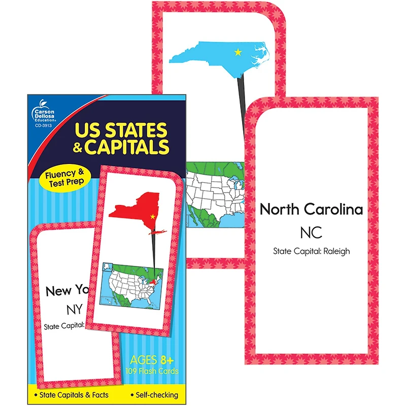 Carson Dellosa® Education U.S. States & Capitals Flash Cards, Pack of 3