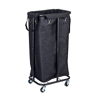 Household Essentials 30.5" Black Rolling Laundry Hamper