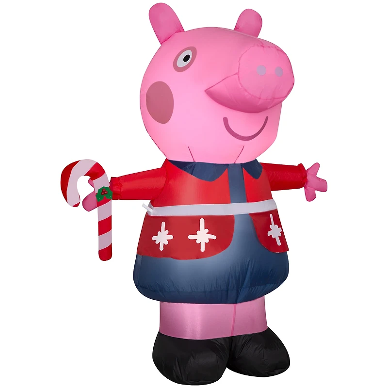 4.5ft. Airblown® Inflatable Christmas Peppa Pig in Red Holiday Sweater