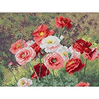 Orchidea Gobelin canvas for halfstitch without yarn after Louis Marie Lemaire - Cluster of Poppies