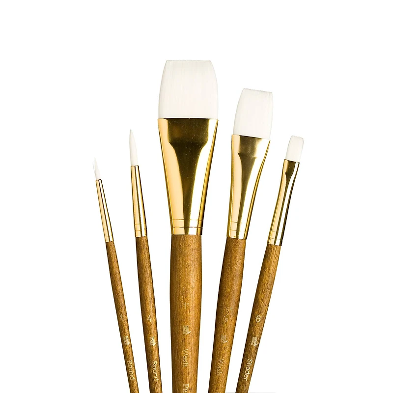 Princeton™ RealValue™ White Taklon Brush Set With 1" Wash