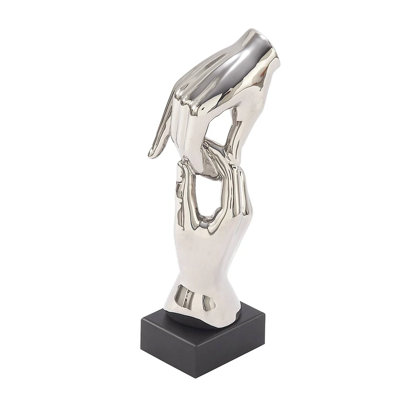 13" Silver Abstract Hand Sculpture