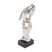 13" Silver Abstract Hand Sculpture