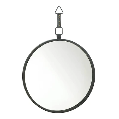 Round Mirror with Leather Strap