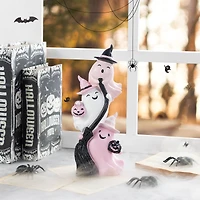 Glitzhome® 13"H Pink Halloween Polyresin Stacked Ghost Table Decor