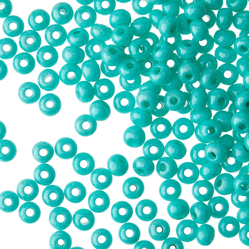 12 Pack: John Bead Turquoise Opaque Czech Glass Seed Beads, 6/0