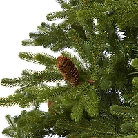 7.5ft. Pre-Lit Yukon Mountain Fir & Pinecones Artificial Christmas Tree with Clear Lights