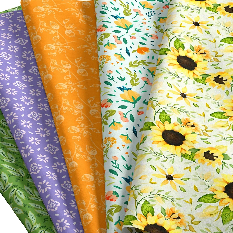 SINGER Beautiful Fall Garden Cotton Fabric Bundle