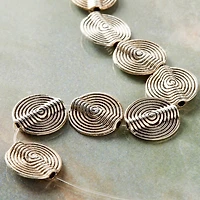 Silver Plated Metal Flat Lentil Beads, 15mm by Bead Landing™