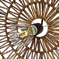 Hello Honey® 19.5" Boho Open Weave Metal and Paper Rope Ceiling Light
